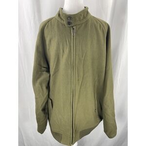 Lands' End Men's Olive Army Green Wool Blend Coat Jacket Size X-Large Outdoors